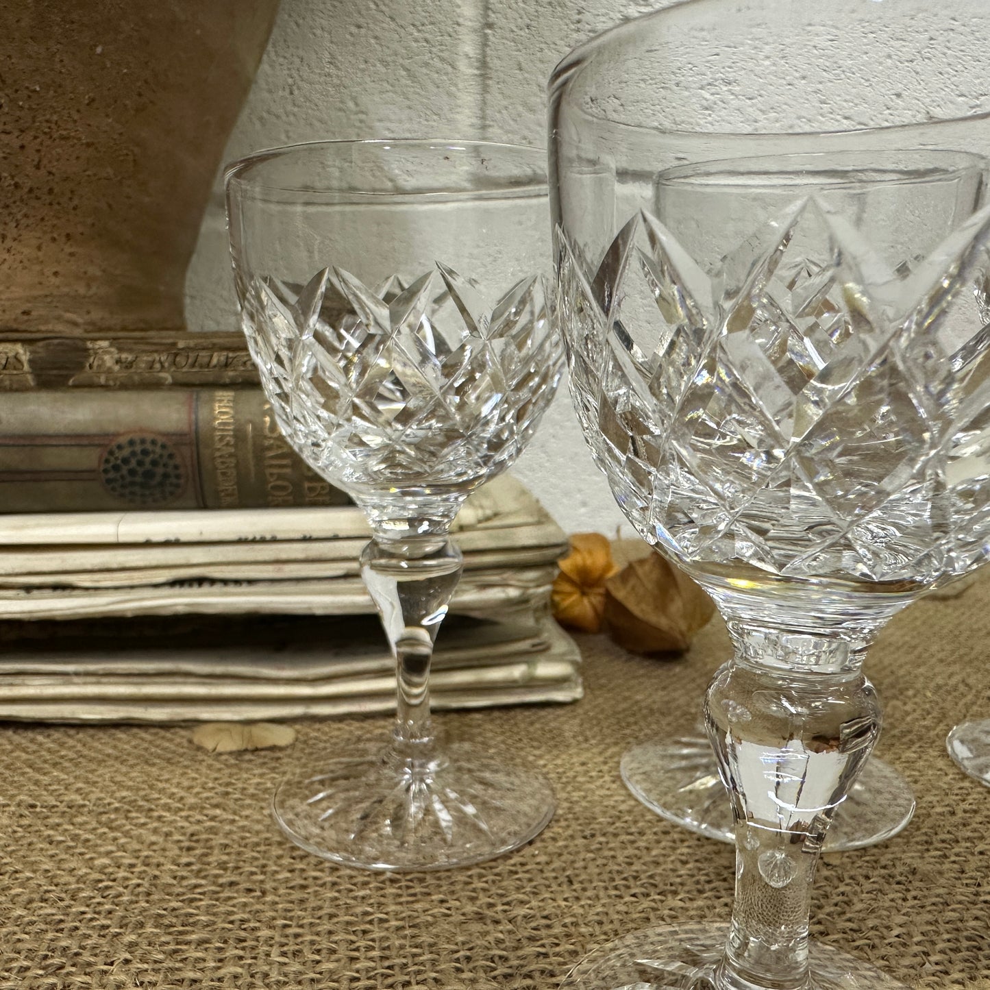 Five Vintage Wine Glasses Pattern B
