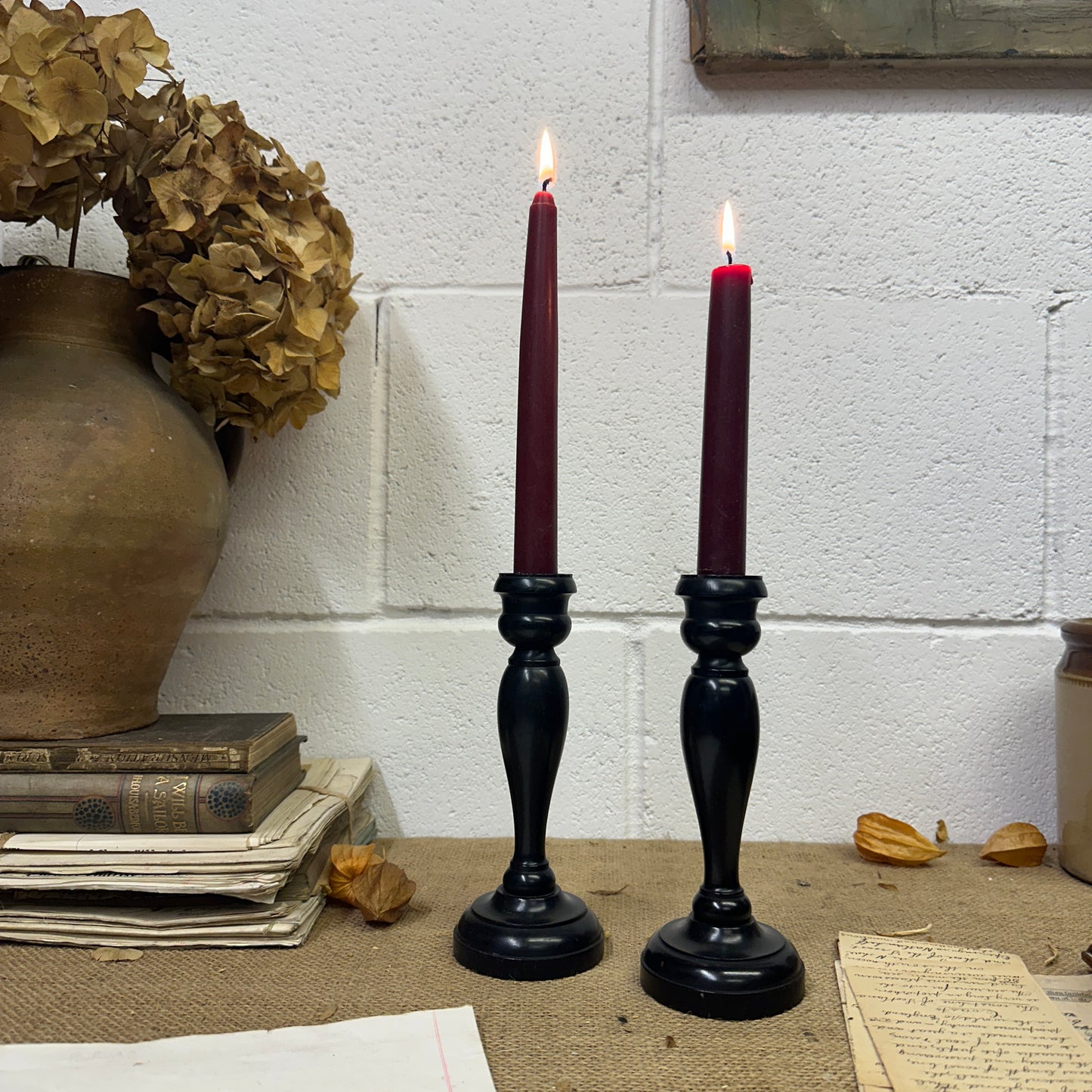 Large Victorian Ebony Candlestick