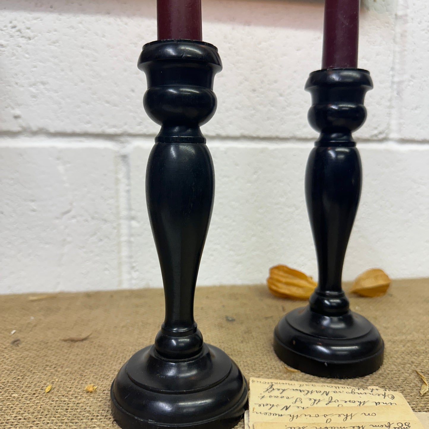 Large Victorian Ebony Candlestick