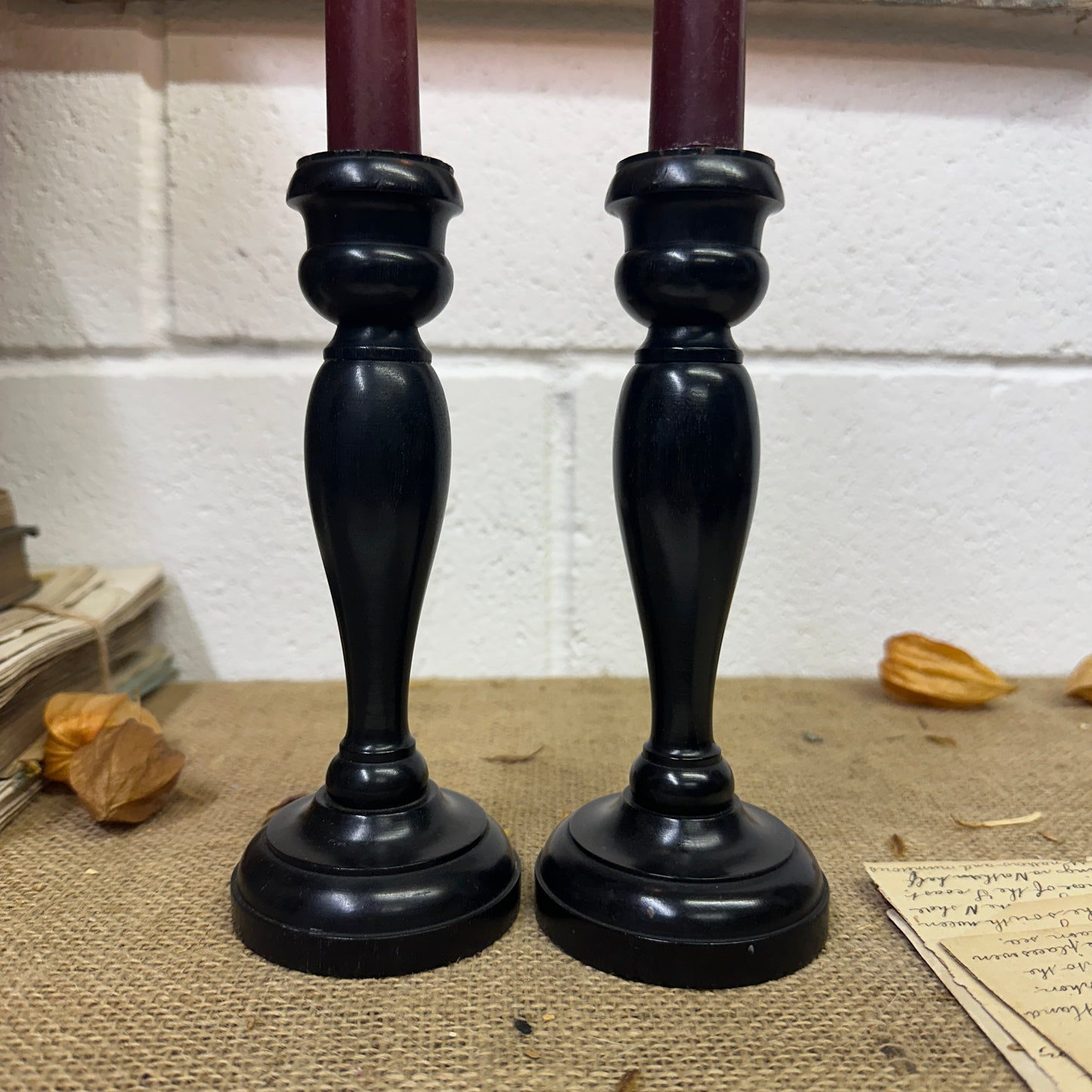 Large Victorian Ebony Candlestick