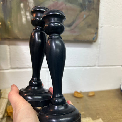 Large Victorian Ebony Candlestick