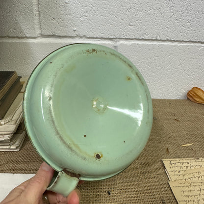 Green Enamel Candlestick Chamberstick