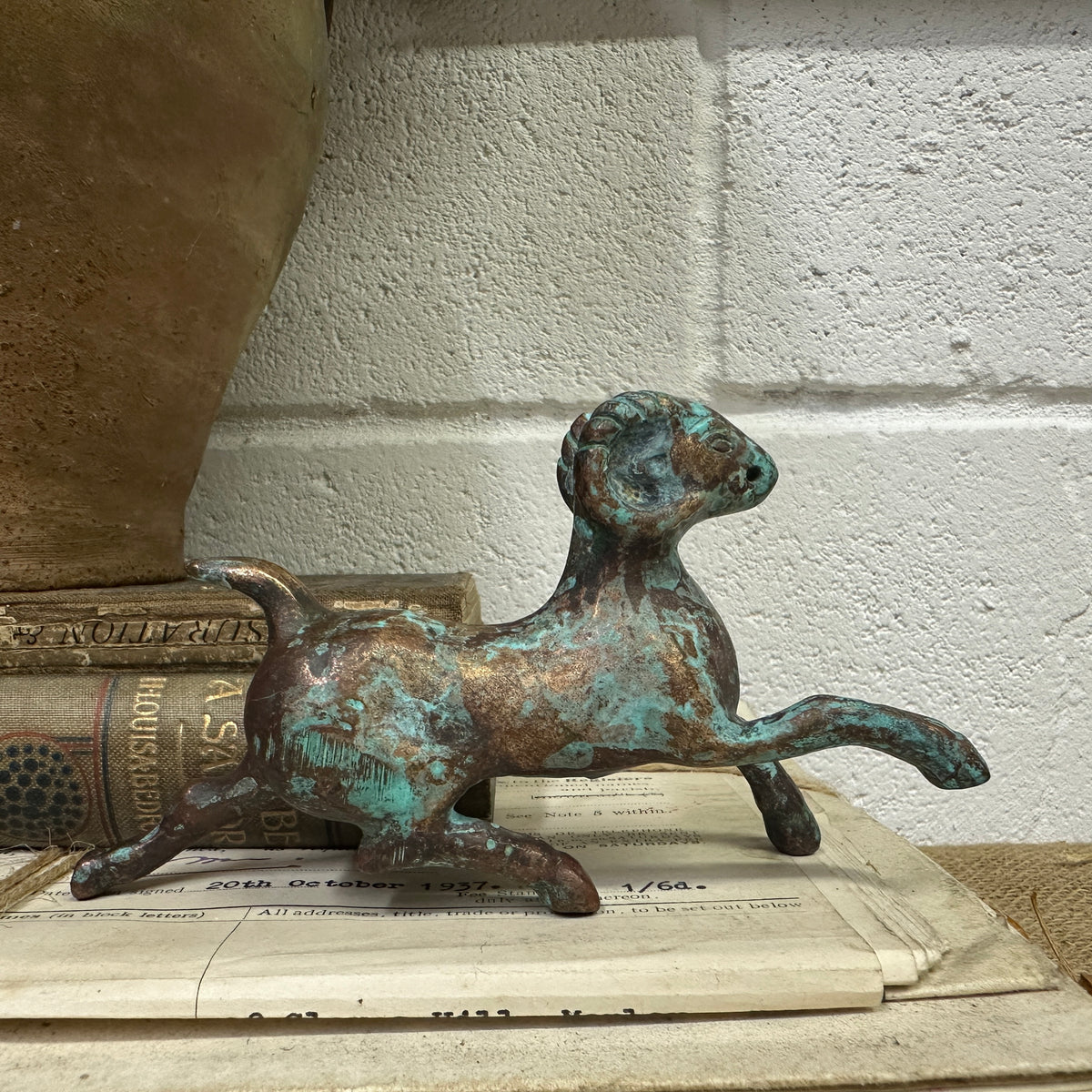 Mid Century Bronze Han Dynasty Chinese Ram