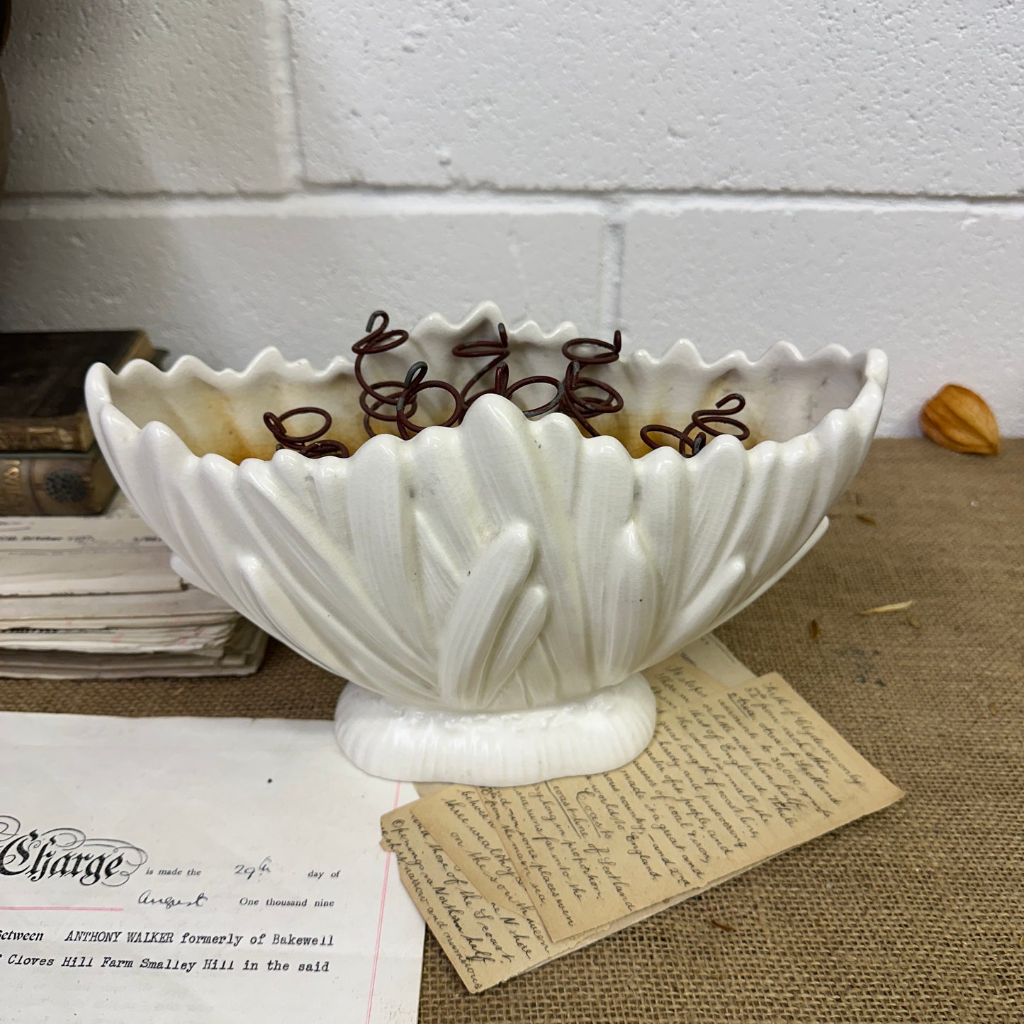 White Slyvac Fluted Mantle Vase