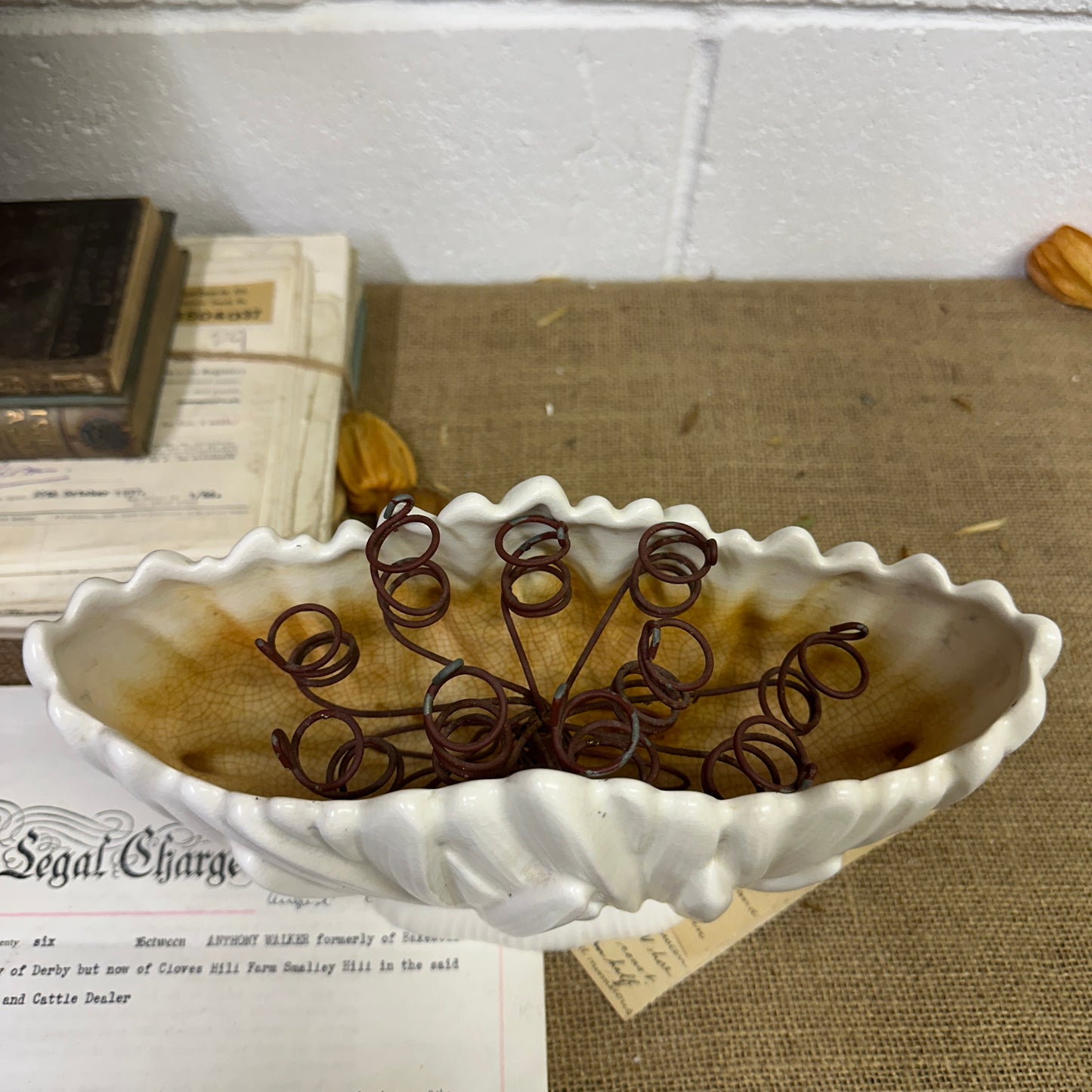 White Slyvac Fluted Mantle Vase