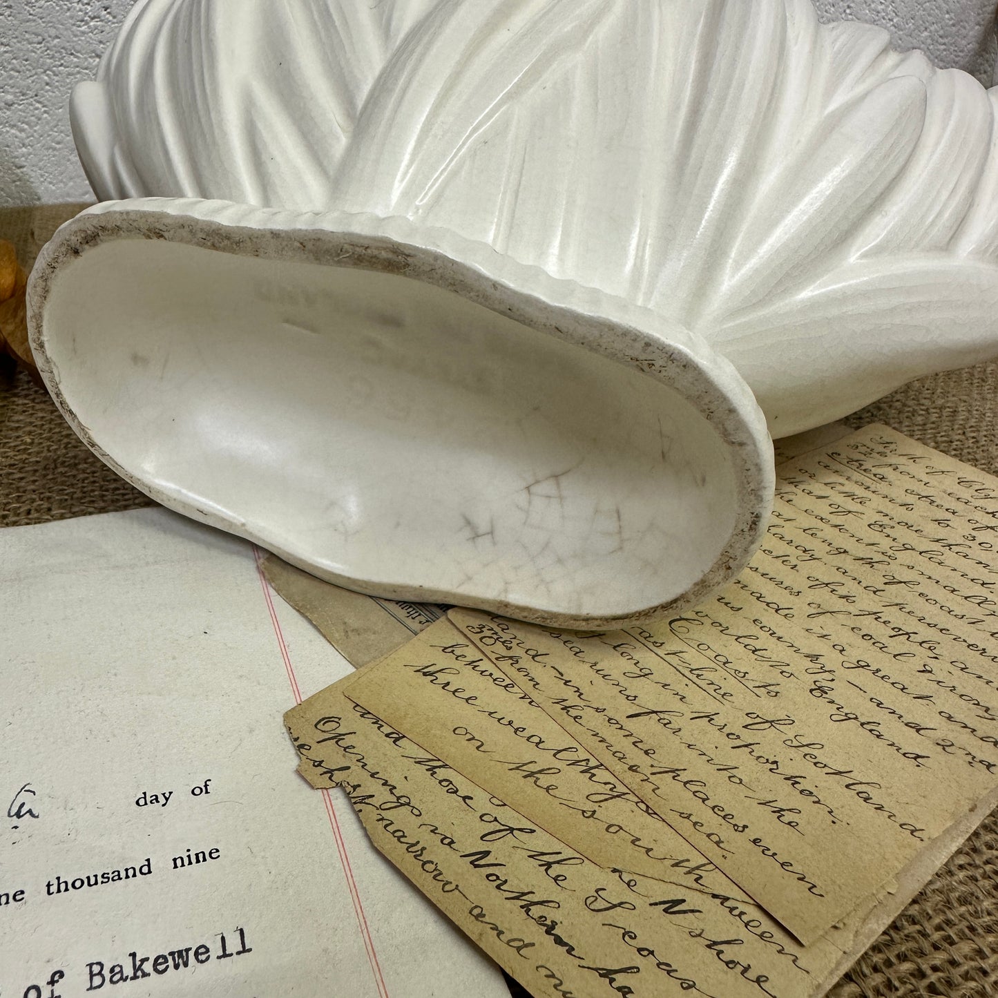 White Slyvac Fluted Mantle Vase