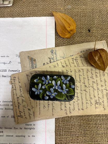 Small Hand-Painted Floral Tin