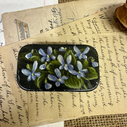 Small Hand-Painted Floral Tin