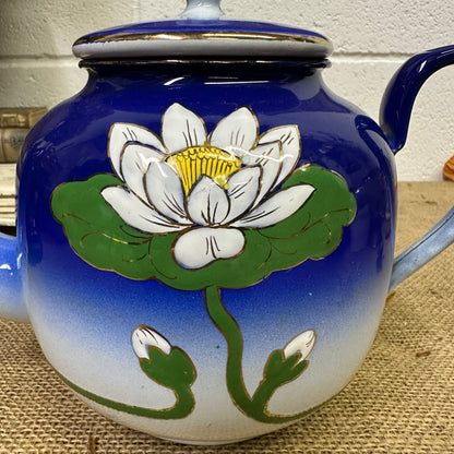 Lotus Flower Enamel Teapot