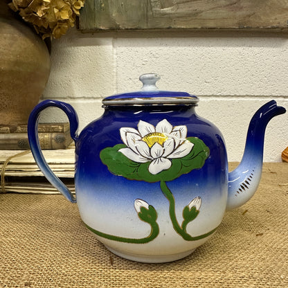 Lotus Flower Enamel Teapot