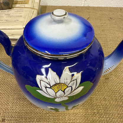 Lotus Flower Enamel Teapot