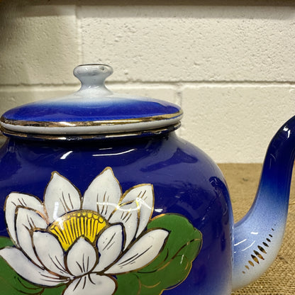 Lotus Flower Enamel Teapot