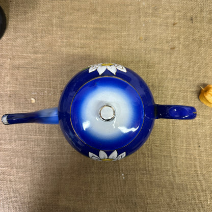 Lotus Flower Enamel Teapot