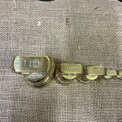 Vintage Black & Gold Kitchen Scales with Weights