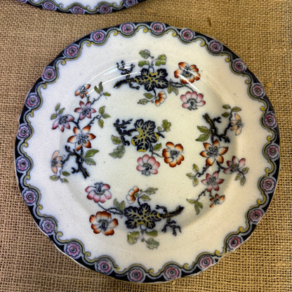 Victorian Charles Meigh & Son Plates Oriental Blossoms