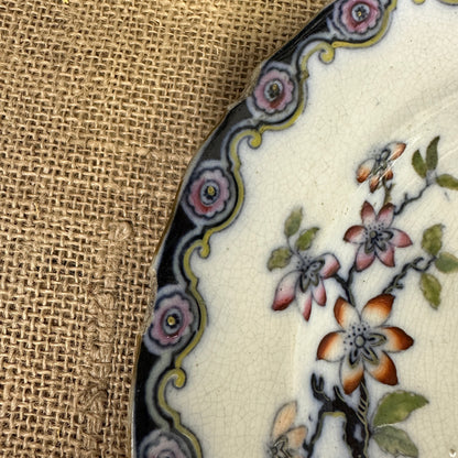 Victorian Charles Meigh & Son Plates Oriental Blossoms