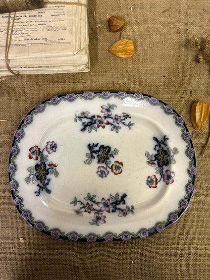 Victorian Charles Meigh & Son Oriental Blossoms Platter