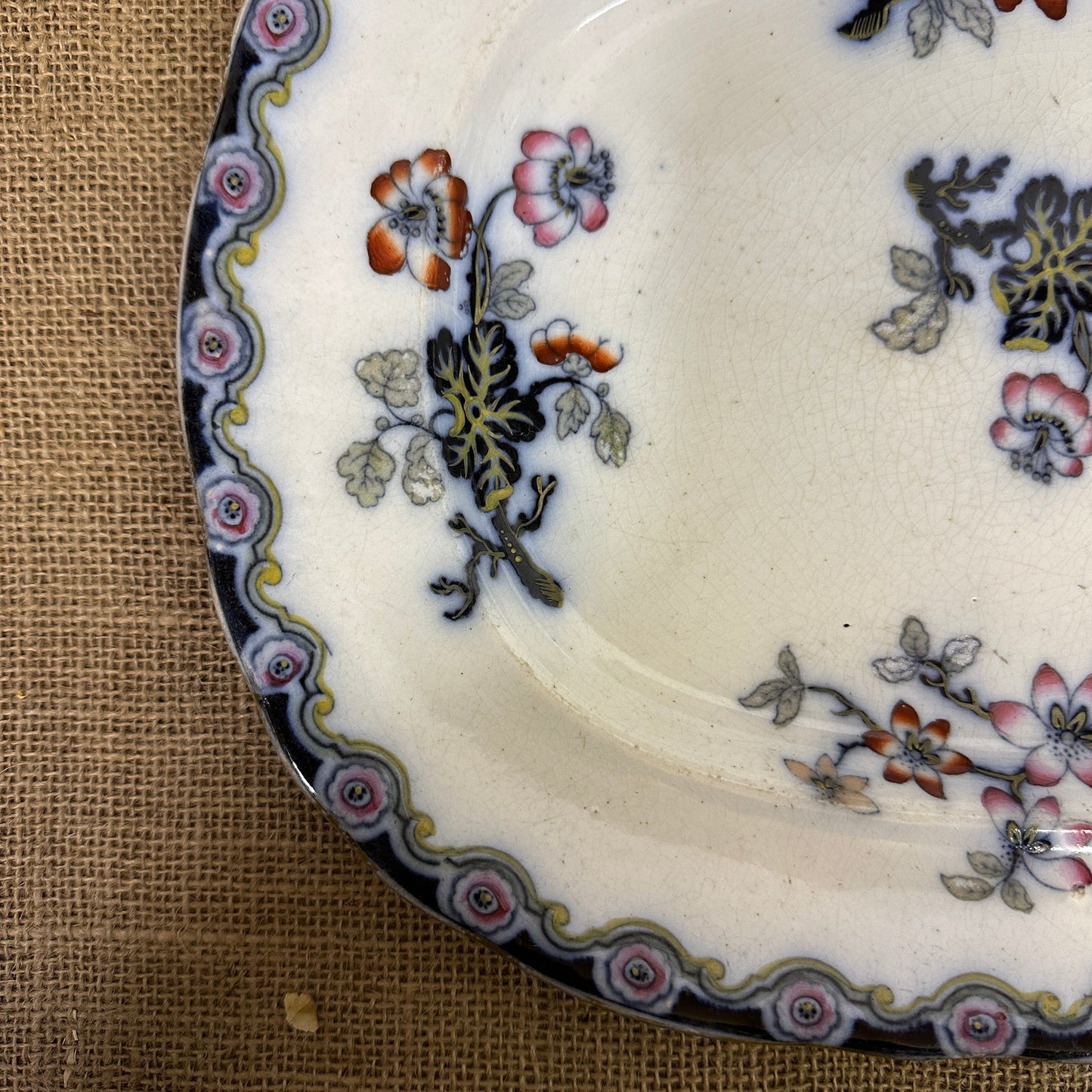 Victorian Charles Meigh & Son Oriental Blossoms Platter