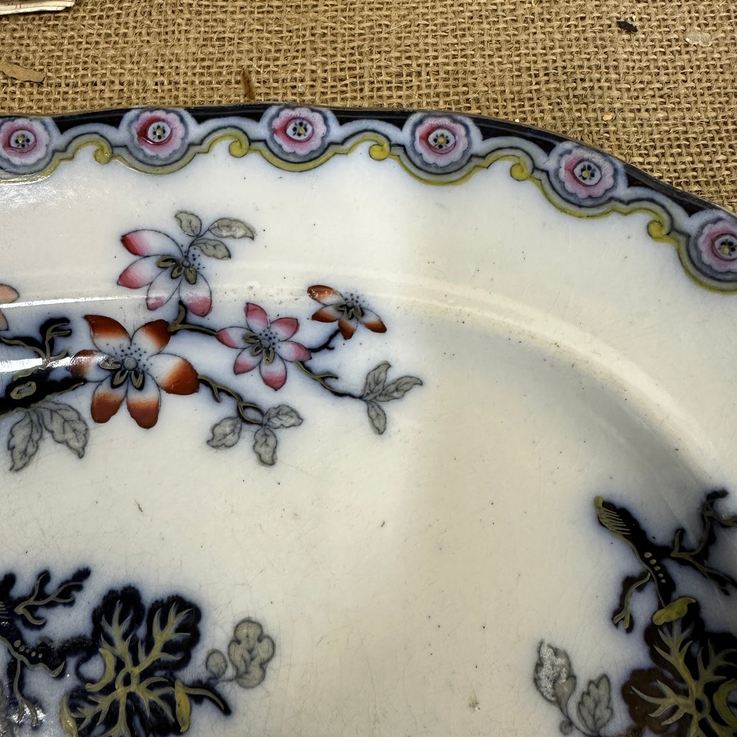 Victorian Charles Meigh & Son Oriental Blossoms Platter