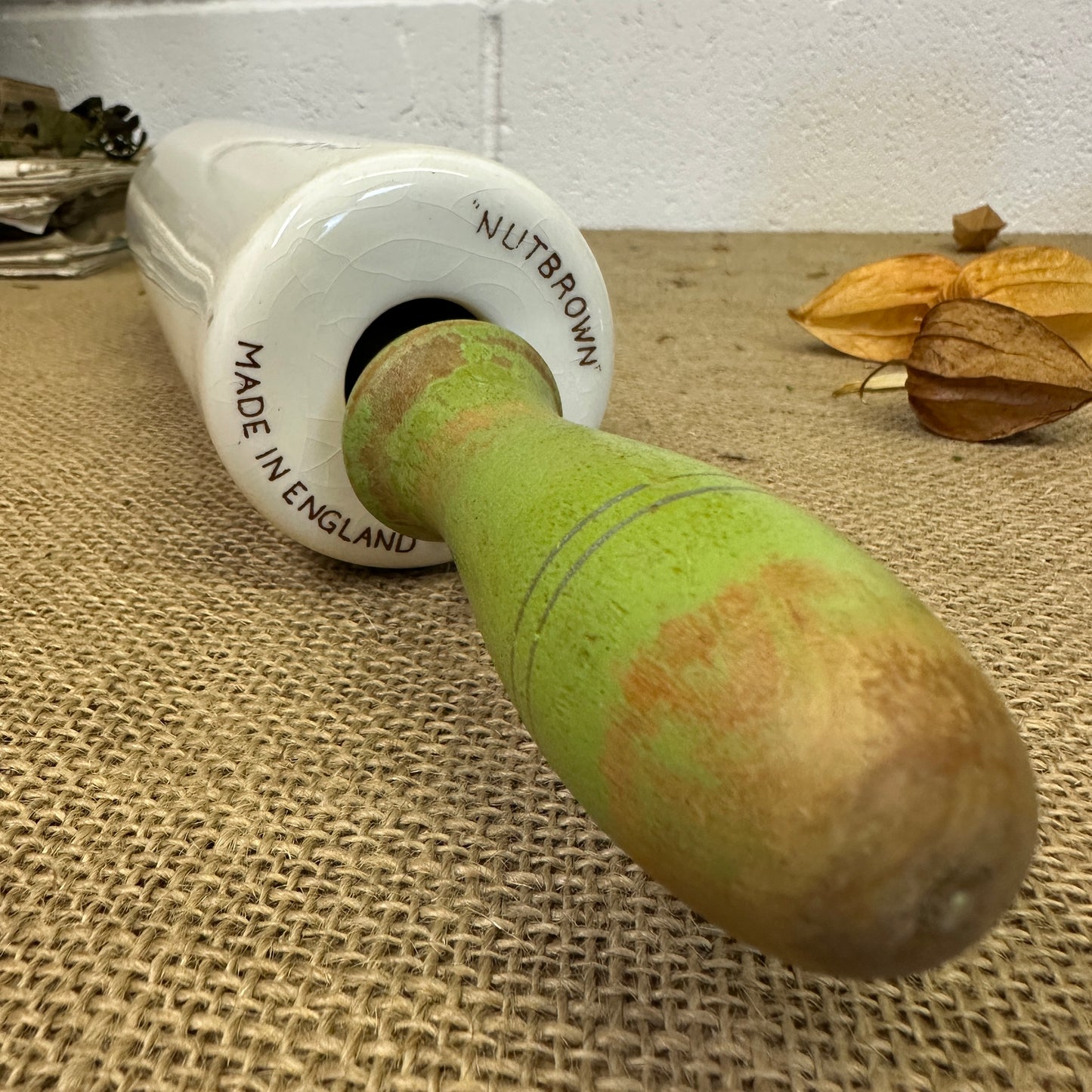 Nutbrown Pottery Green Rolling Pin