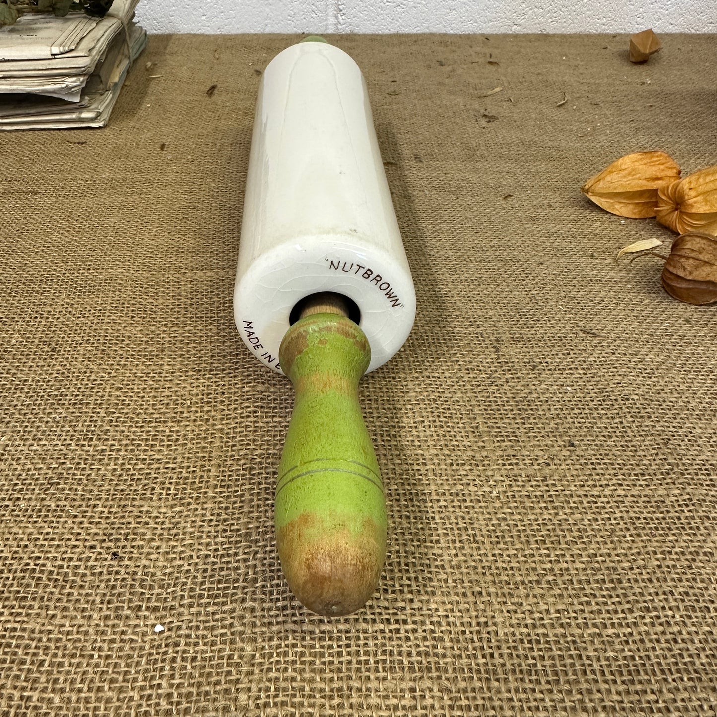 Nutbrown Pottery Green Rolling Pin