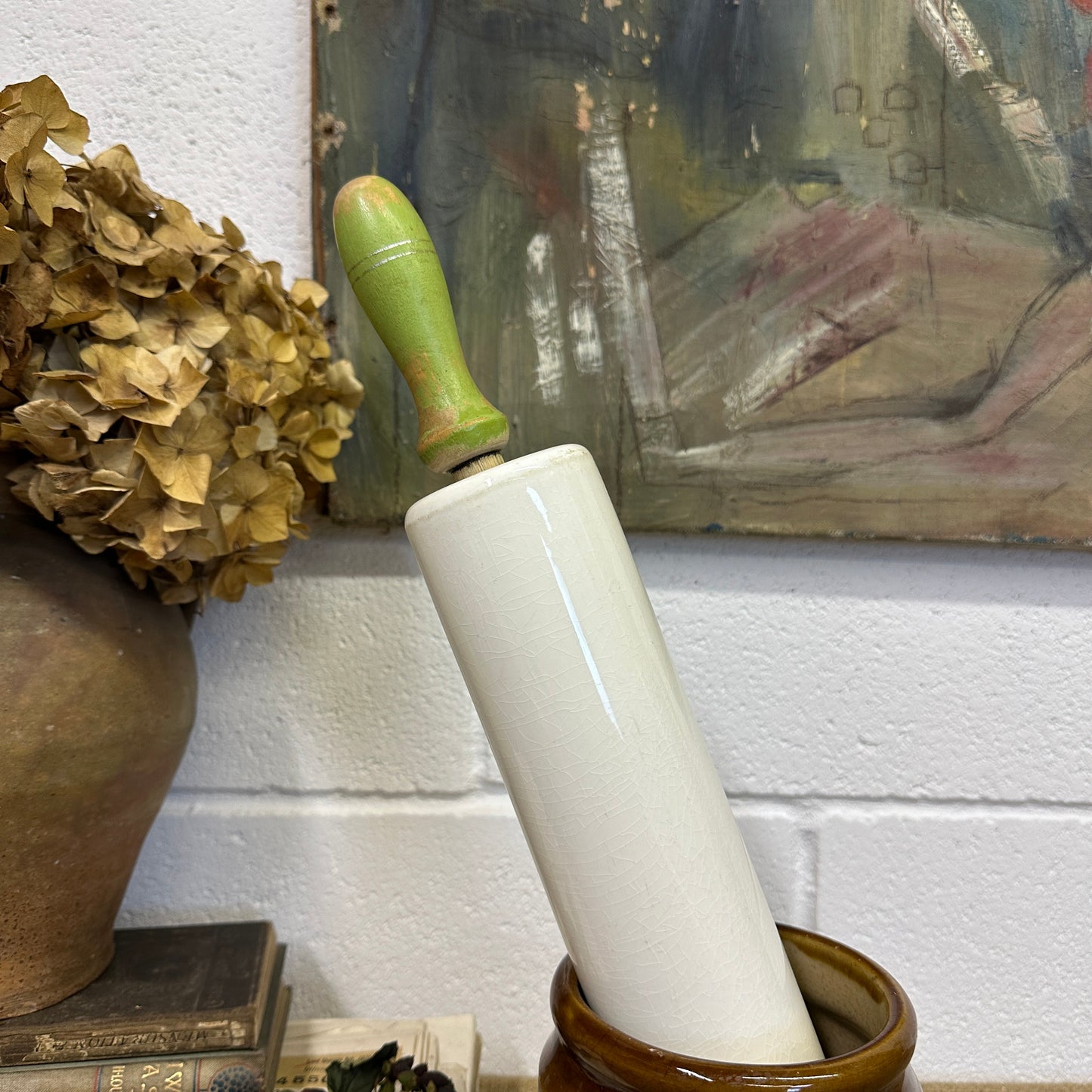 Nutbrown Pottery Green Rolling Pin