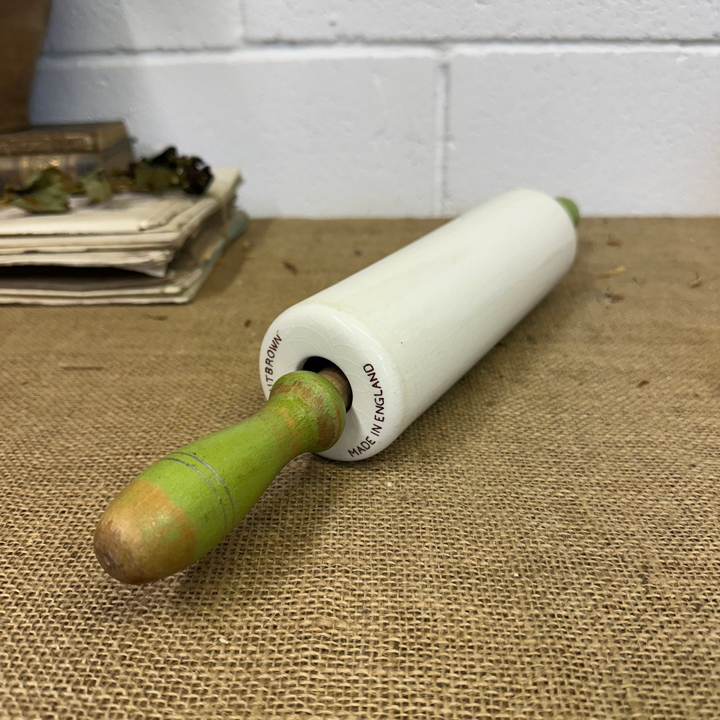 Nutbrown Pottery Green Rolling Pin