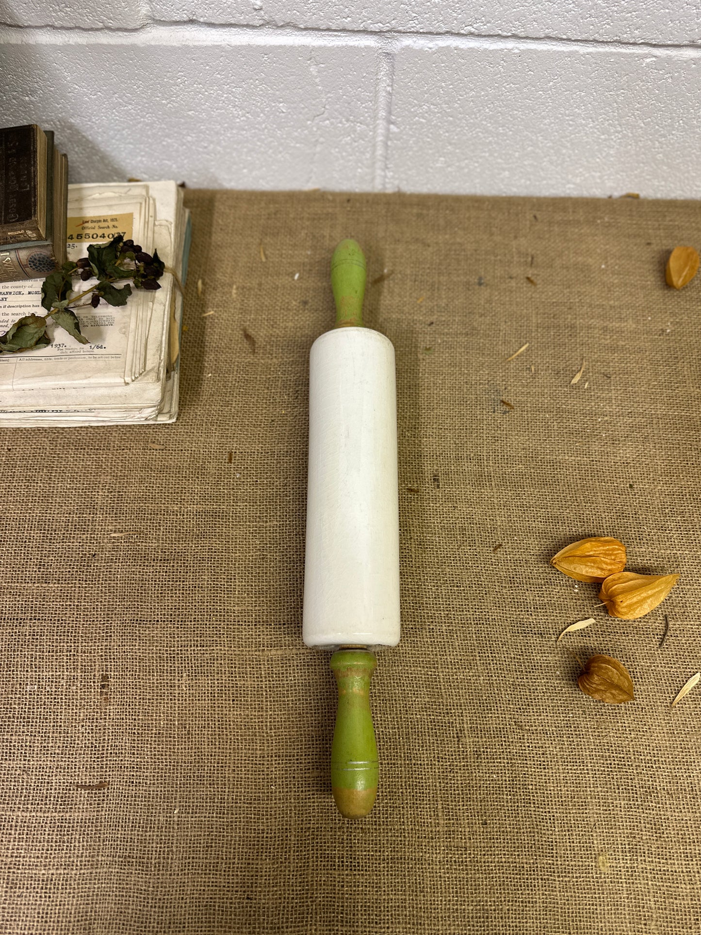 Nutbrown Pottery Green Rolling Pin