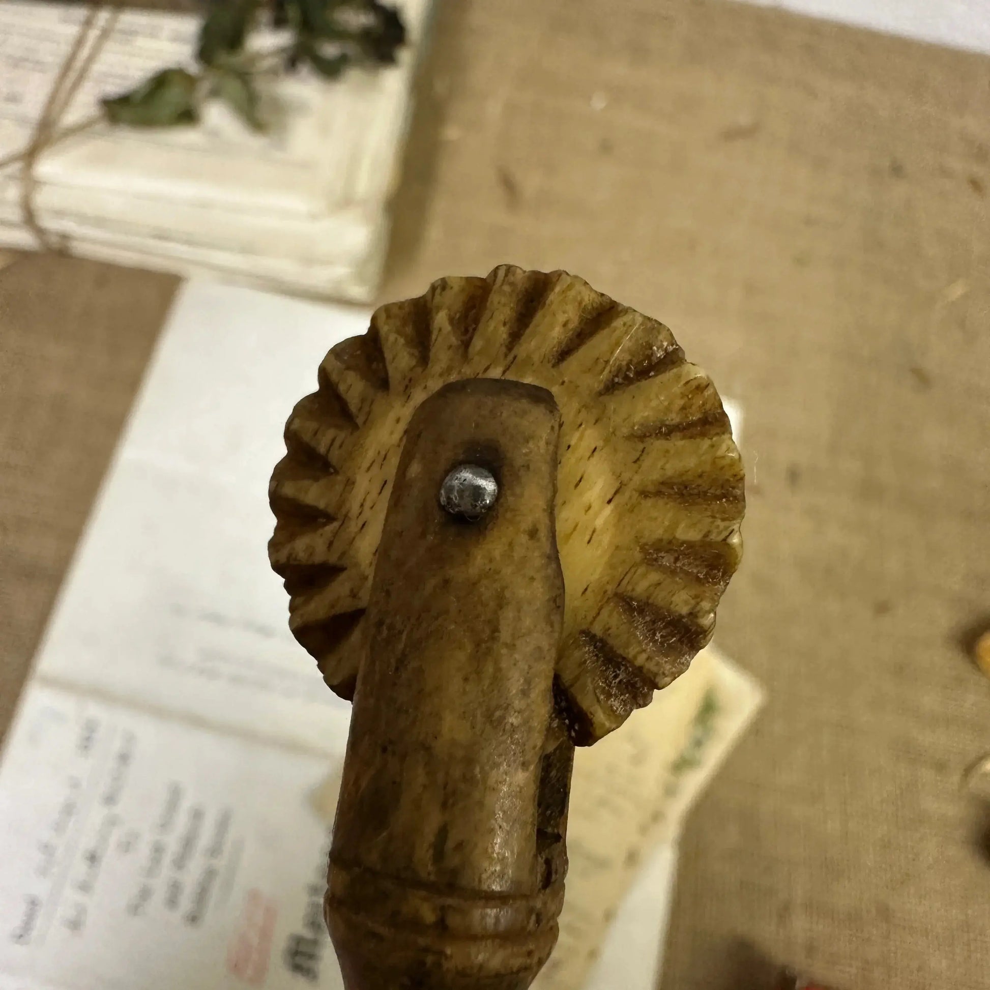 Antique Wooden Pastry Wheel Crimper - The Blind Mole