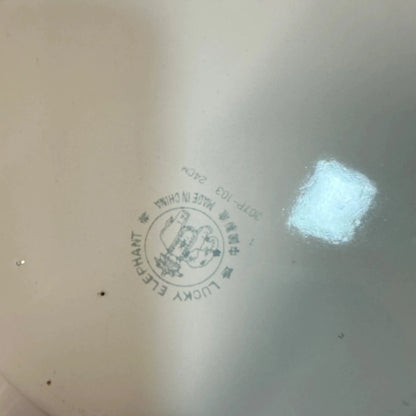 Enamel White & Blue Plates 24cm Pair - The Blind Mole