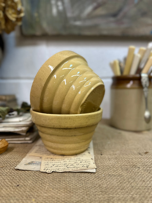 Pair of Stoneware Pudding Dish Bowl
