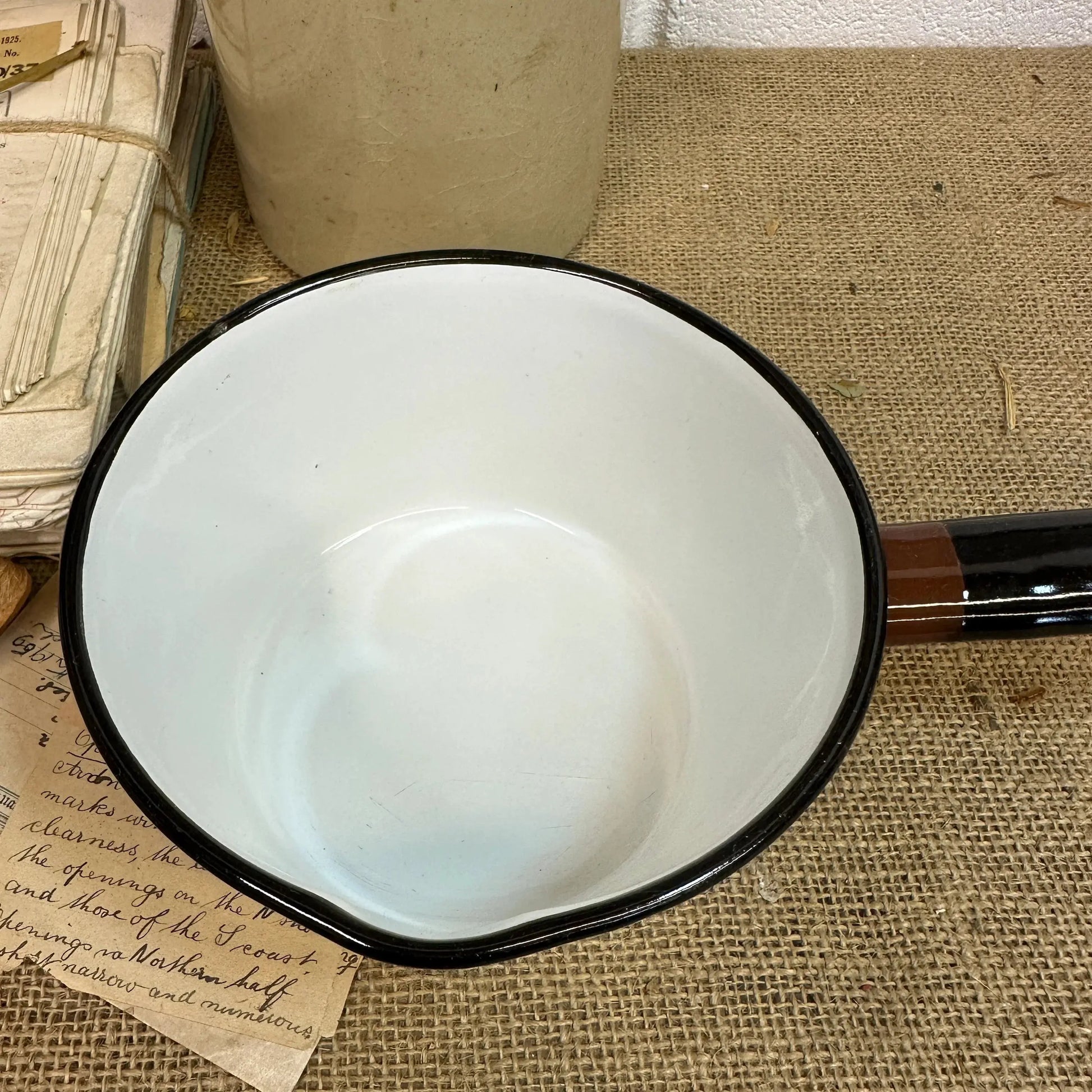 Vintage Brown Enamel Milk Pan - The Blind Mole