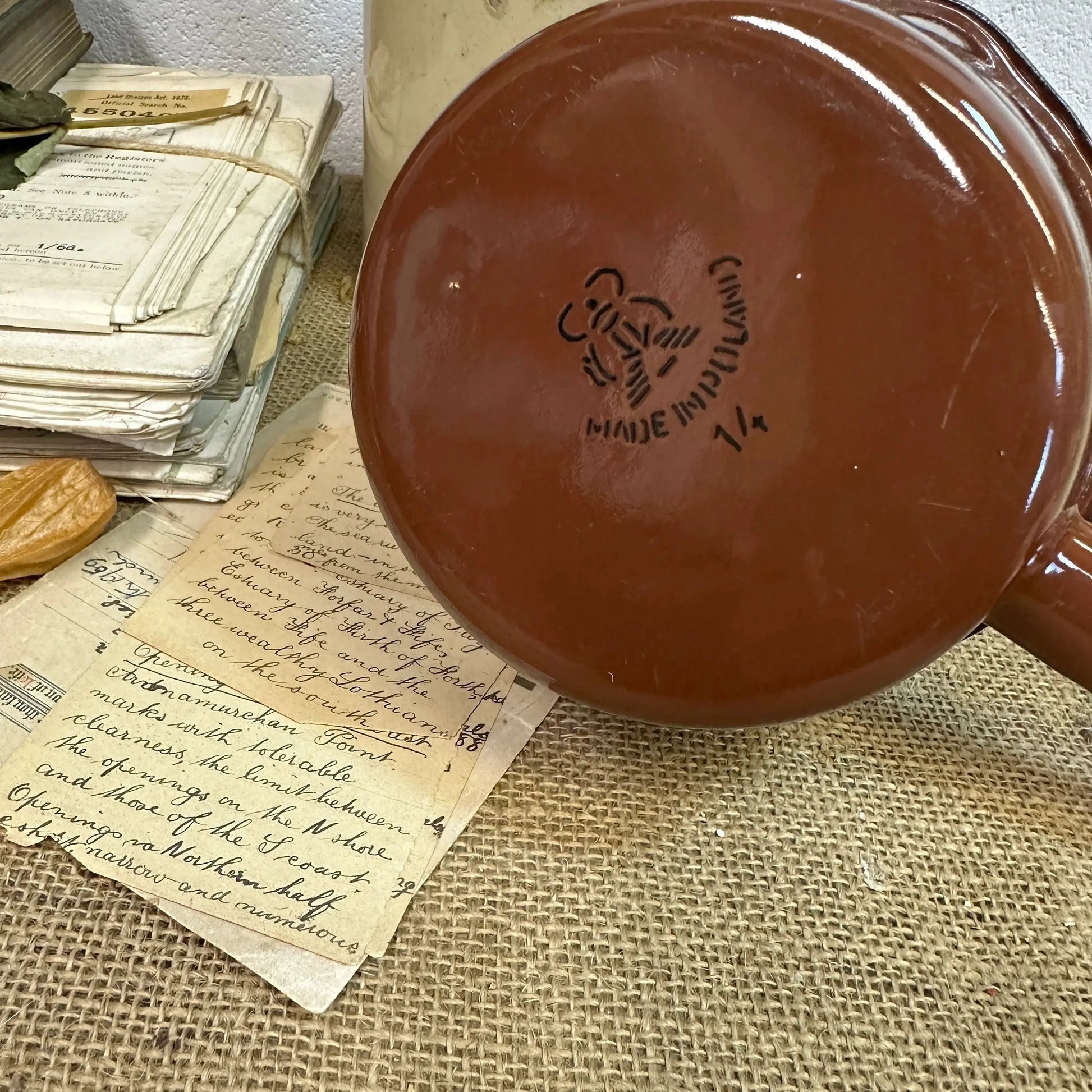 Vintage Brown Enamel Milk Pan - The Blind Mole