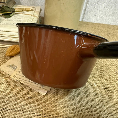 Vintage Brown Enamel Milk Pan - The Blind Mole