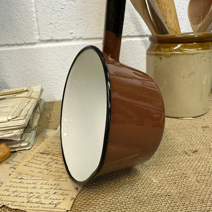 Vintage Brown Enamel Milk Pan - The Blind Mole