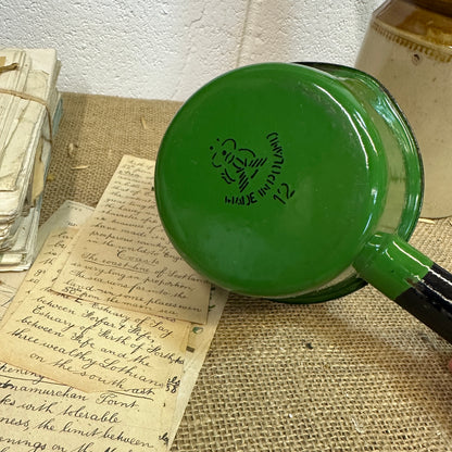 Vintage Green Enamel Milk Pan