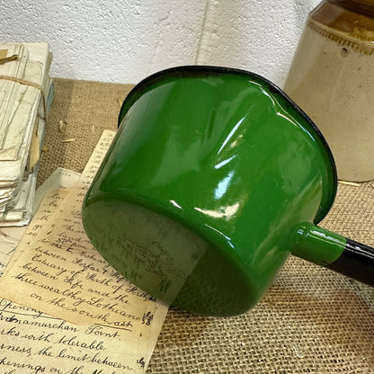 Vintage Green Enamel Milk Pan