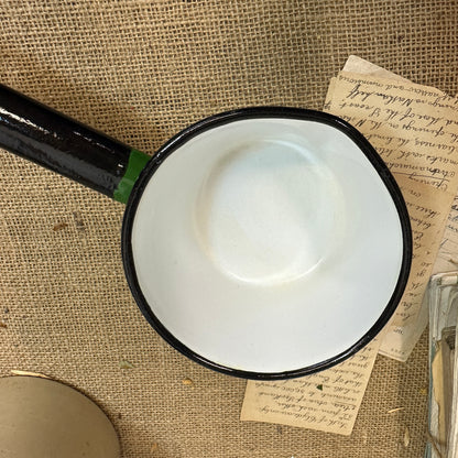 Vintage Green Enamel Milk Pan