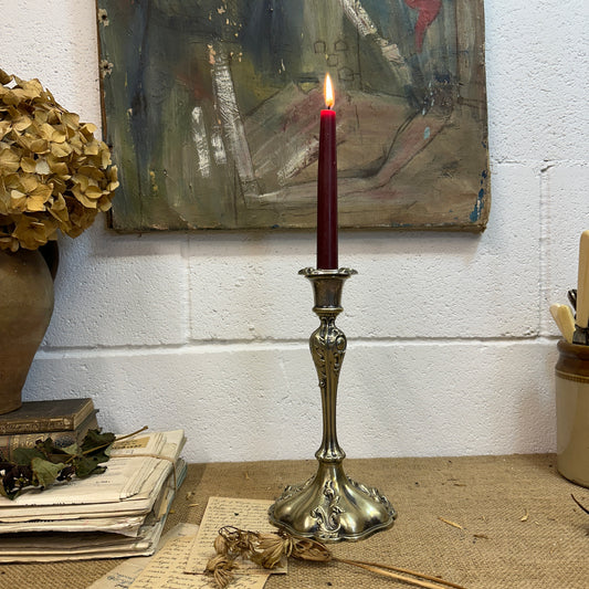 Art Nouveau Silver Plated Candlestick