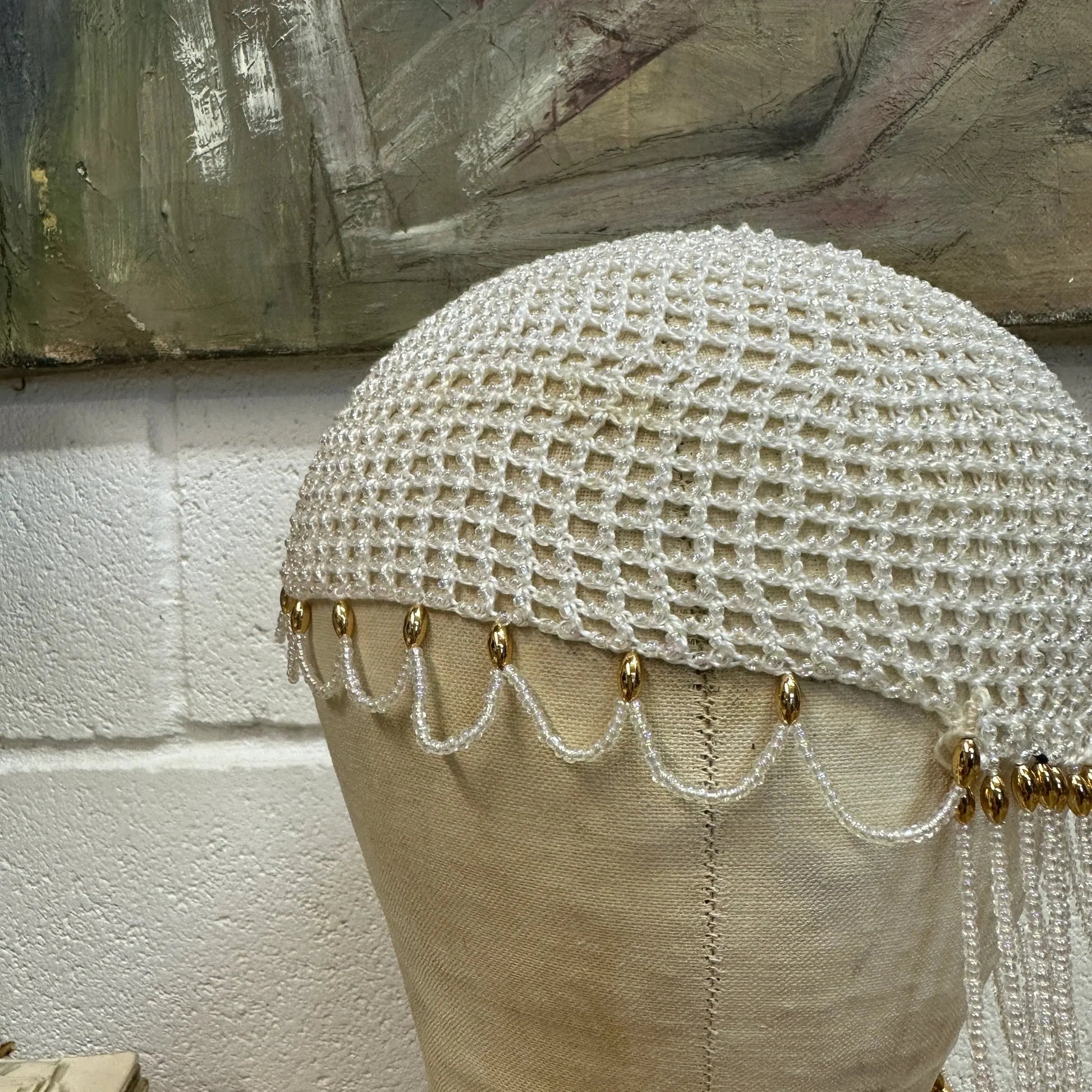 Art Deco Beaded Skull Cap - The Blind Mole
