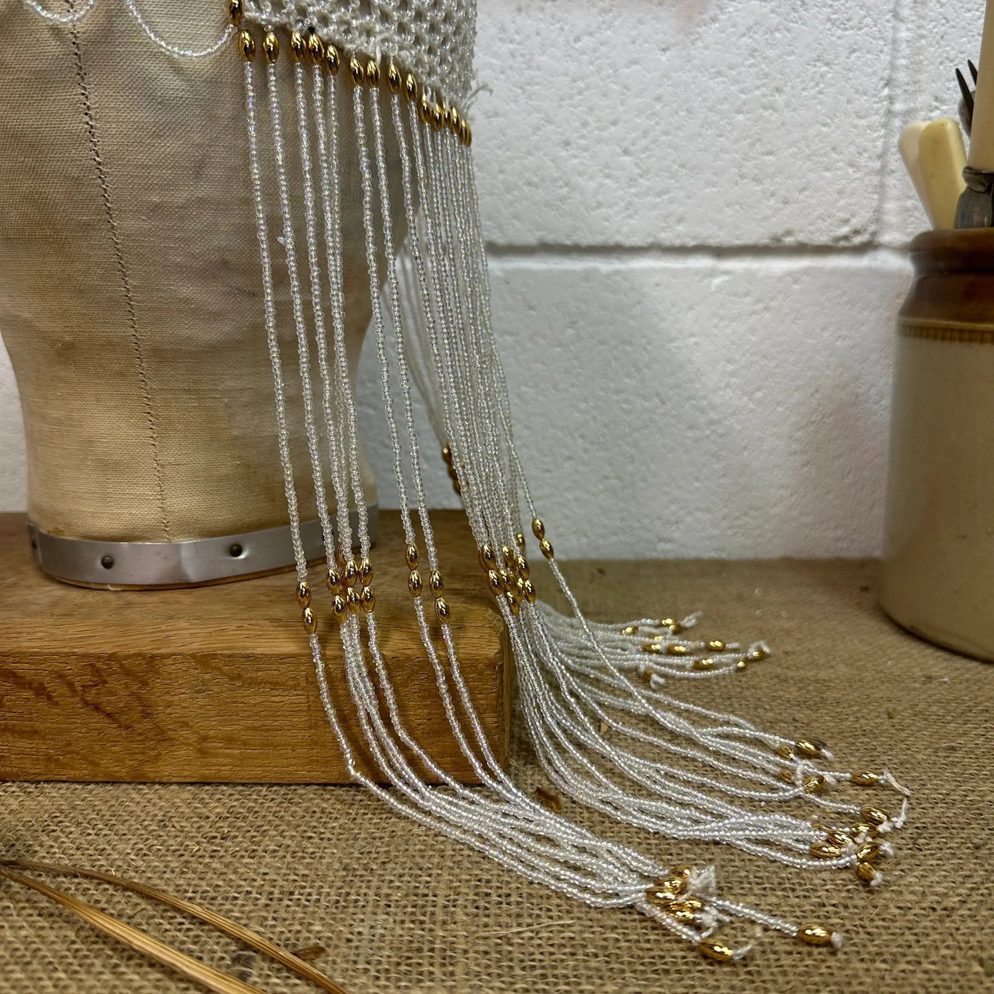 Art Deco Beaded Skull Cap - The Blind Mole