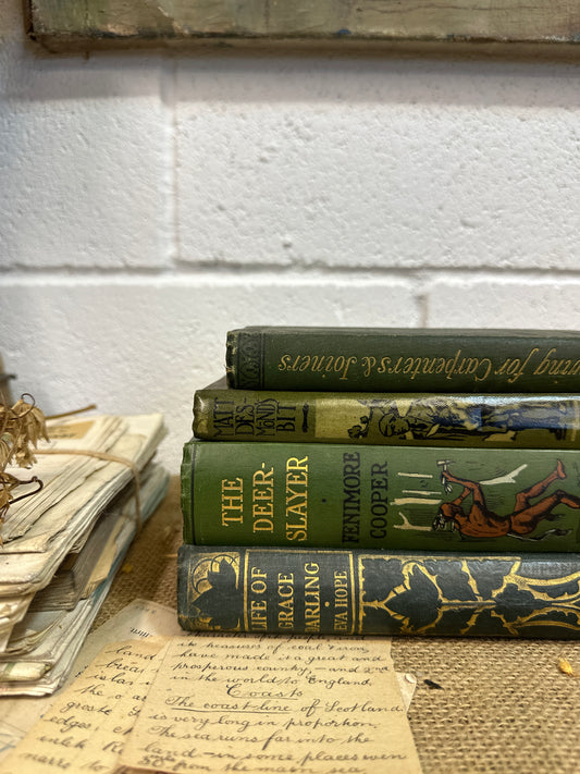 Stack of Green Coloured Books