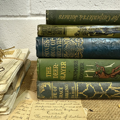 Stack of Green Coloured Books