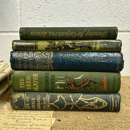 Stack of Green Coloured Books