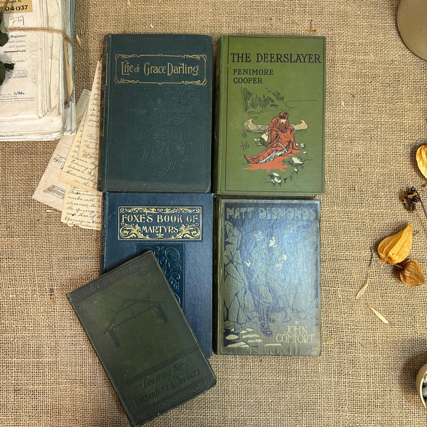 Stack of Green Coloured Books