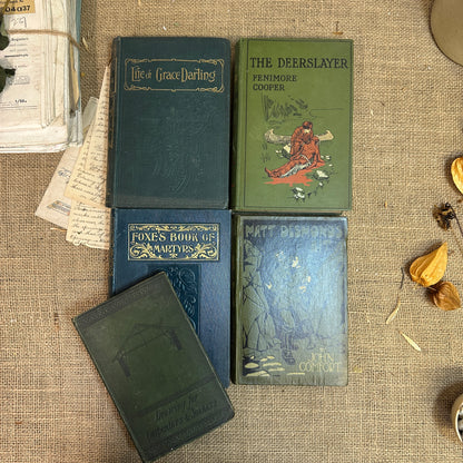 Stack of Green Coloured Books