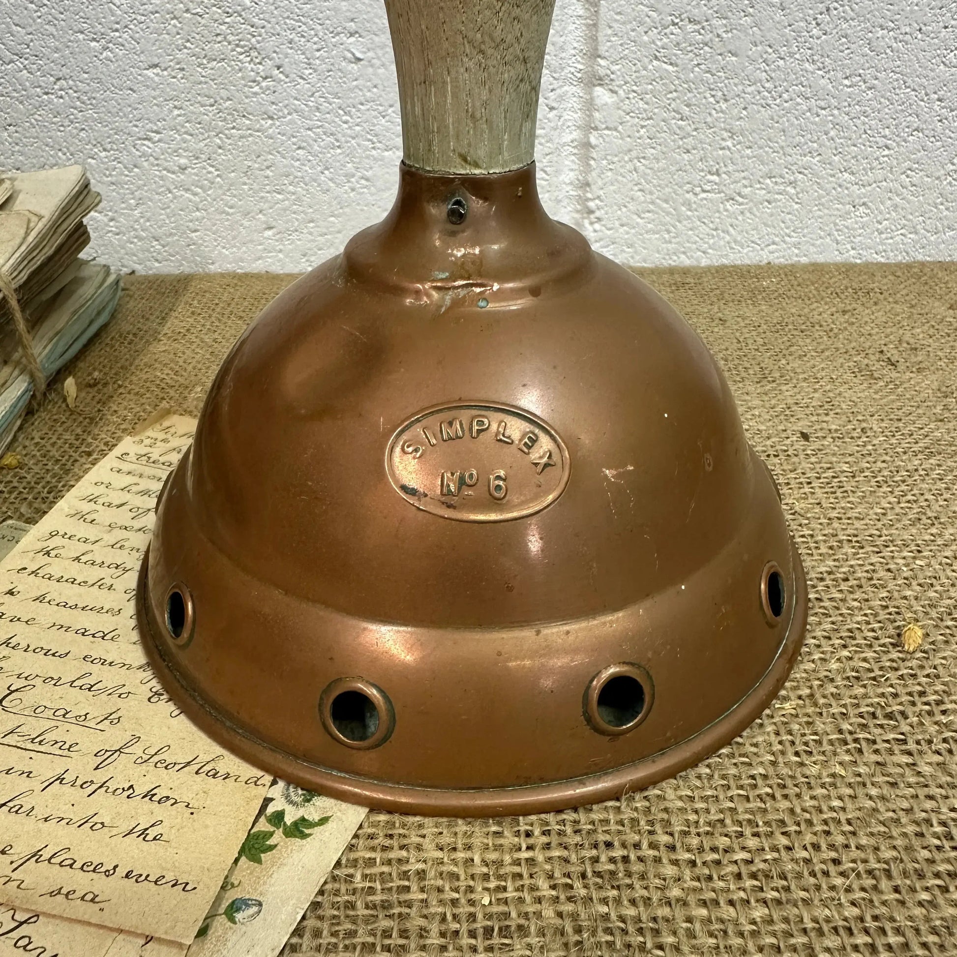 Antique Wooden & Copper Wash Dolly - The Blind Mole