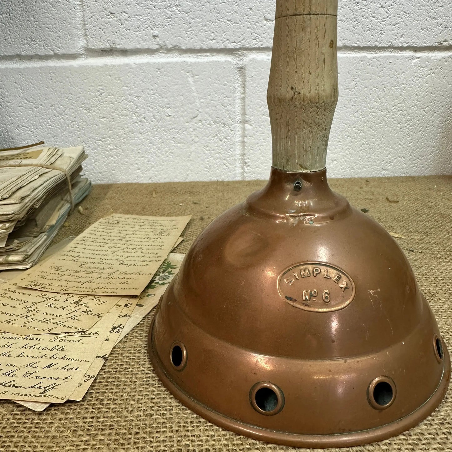 Antique Wooden & Copper Wash Dolly - The Blind Mole