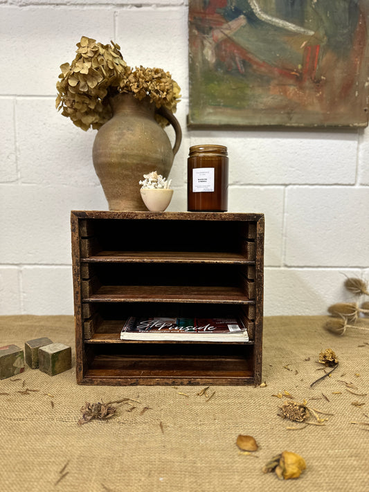 Wooden Desk Top File Organiser