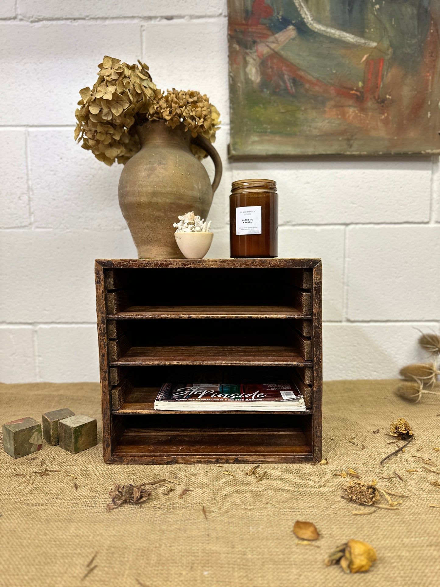 Wooden Desk Top File Organiser